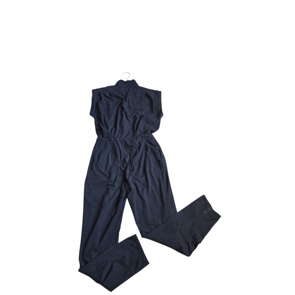 Nooworks Magic Cuit Black Cotton Lycra Sleeveless Button Front Jumpsuit XS - Picture 9 of 14